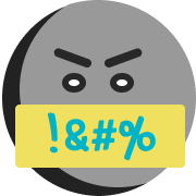 an icon showing a frustrated emoji swearing