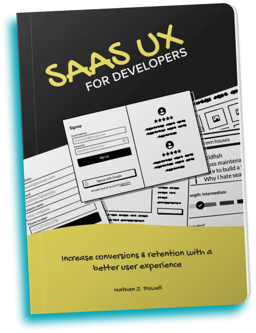 image showing the book cover for 'SaaS UX for Developers'